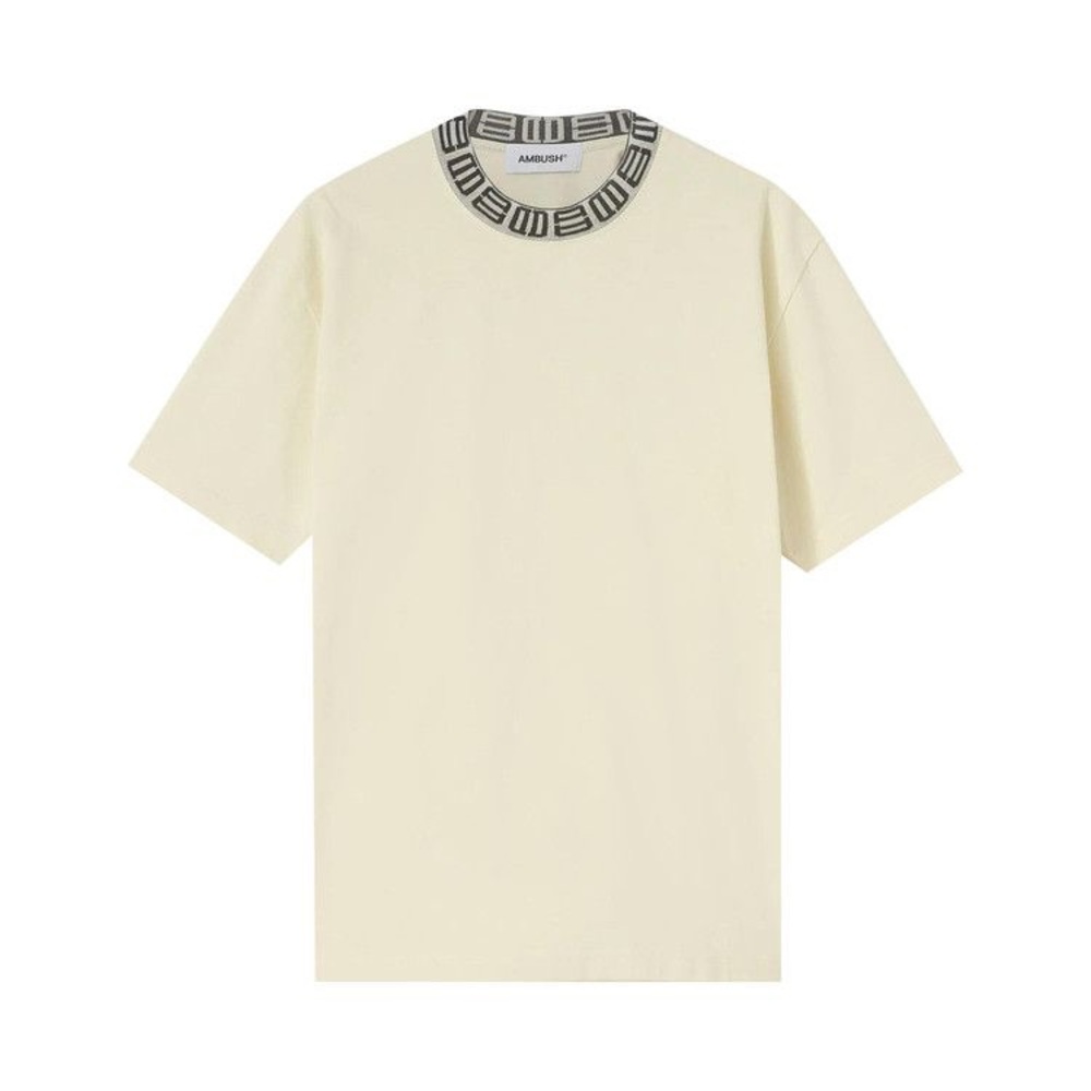 Authentic Ambush Monogram Rib Collar T-shirt in Ivory NWOT
